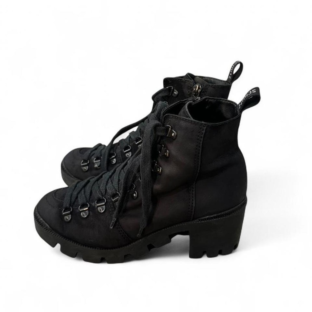 Schutz Grunge Black Sole Combat Ankle Boots lace up‎ Boots
